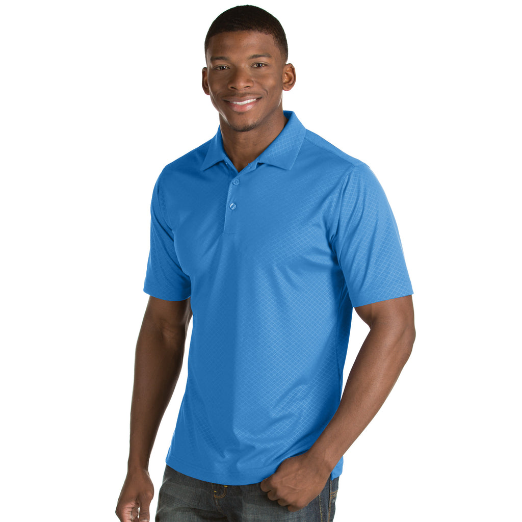Mens Antigua Inspire Short Sleeve Polo Columbia Blue