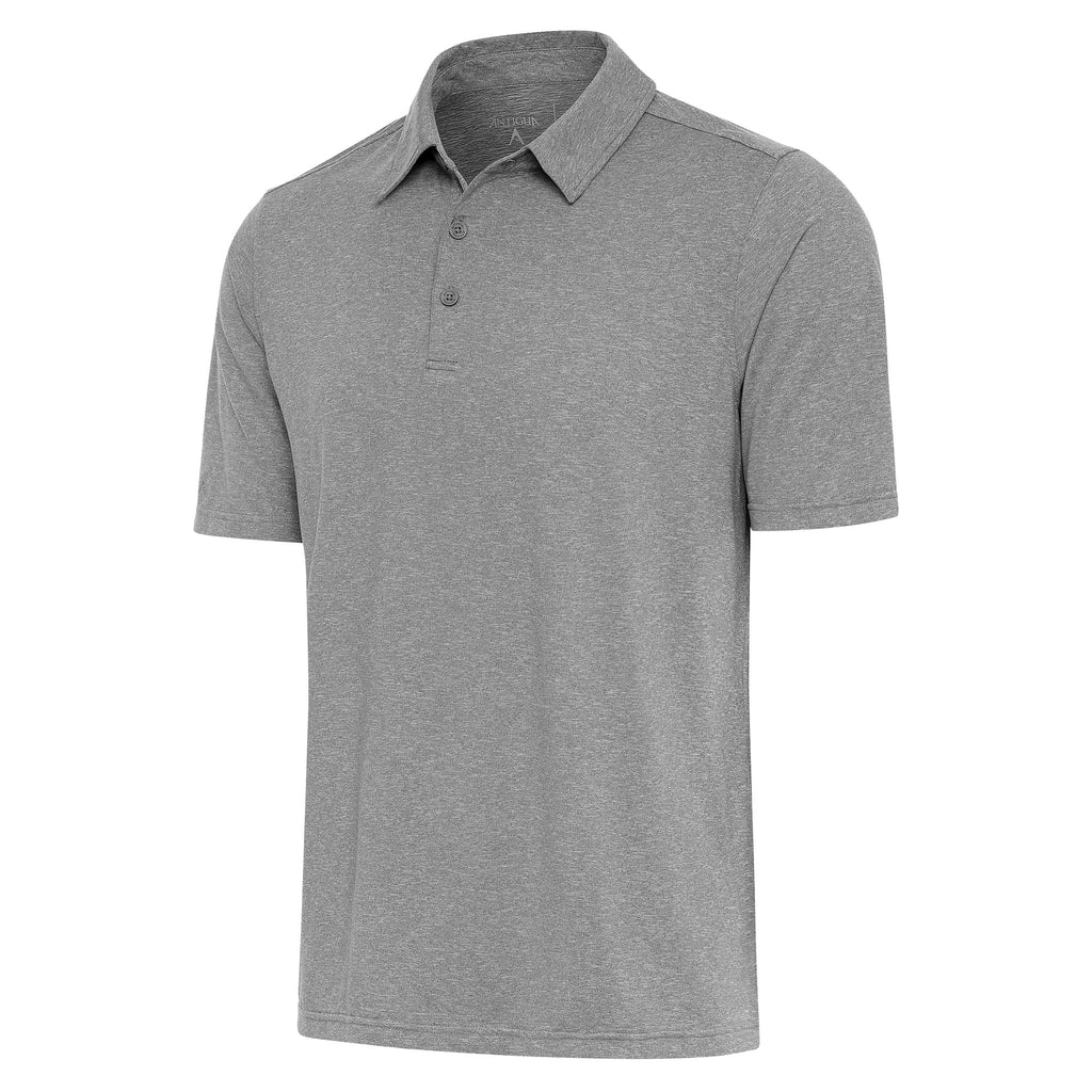 Mens Antigua Par 3 Short Sleeve Polo Rock Heather