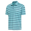 Mens Antigua Overclubbing Short Sleeve Polo Bay Heather/Nautical Navy