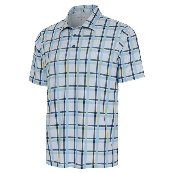 Mens Antigua Elite Short Sleeve Polo Illusion Blue/Sunlight Multi