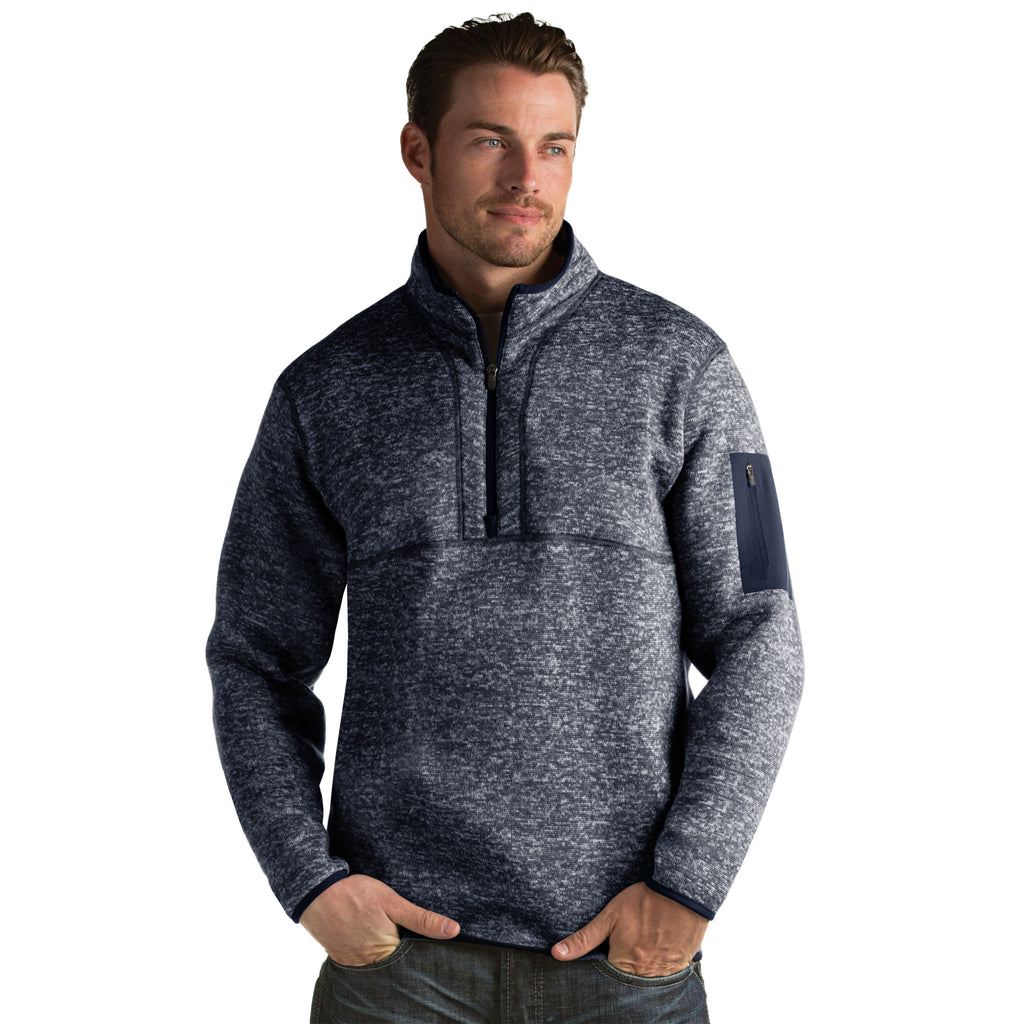 Mens Antigua Fortune Pullover Navy Heather